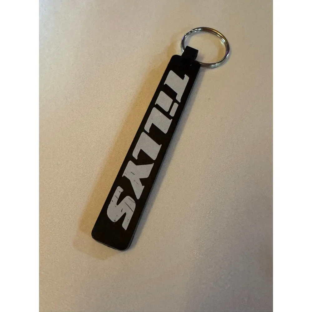 Tillys Black White Logo Keychain Charm Keyring Accessory‎